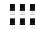 Sala Da Pranzo Nera 6X Sedie Poltrona Mobili Di Design Sedie Da Pranzo In Acciaio Inox Sedia