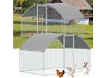 Jayseuw 3X2X2M Pollaio Con Tetto A Cupola Recinto Per Animali Recinto Per Animali Ruspanti Con Tetto Ombreggiante In Pe, Struttura In Acciaio Zincato, Recinzione Esterna Utilizzato Per Polli, Pollai, Piccoli Animali