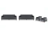 Set Di Divani Nero 3 Posti Poltrona 2 Posti Set Di Divani In Pelle Unicolore