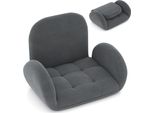Sedia Da Terra Costway Con Schienale E Braccioli Regolabili, Divano Pieghevole Bonden Con Sedile Imbottito, Sedia Da Meditazione, Sedia Relax Grigio