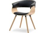 Sedia Da Pranzo Di Design Maite - Rovere / Nero