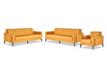 Set Completo Divani Moderni In Pelle Divani A 3 Posti Poltrona Divano In Pelle Acciaio Inox