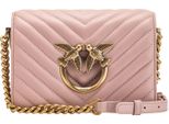 Pinko Pelle Borsa A Tracolla Borsa Da Sera Love Click Mini Sheep Nappa Chevron Cipria - Antique Gold Rosa Salmone