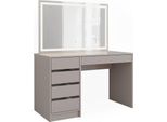 Vicco Tavolo Da Toilette Sherry, 120 Cm Con Specchio A Led, Cachemire