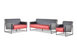 Set Di Divani 3 Posti Poltrona 2 Posti Nero Rosso Divani Moderni In Pelle