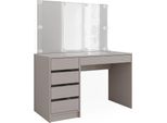 Vicco Tavolo Da Toilette Sherry, 120 Cm Con Specchio E Illuminazione A Led, Cachemire