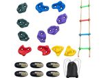 Set Per L'arrampicata Sugli Alberi Ninja - 12 Prese Per L'arrampicata Sugli Alberi - 6 Imbracature A Cricchetto - Scala Per La Salita In Sicurezza - Attrezzatura Per L'avventura All'aperto