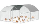 Jayseuw 3X4X2M Pollaio Con Tetto A Cupola Recinto Per Animali Recinto Per Animali Ruspanti Con Tetto Ombreggiante In Pe, Struttura In Acciaio Zincato, Recinzione Esterna Utilizzato Per Polli, Pollai, Piccoli Animali