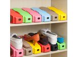 10Pcs/1Set Plastica Durevole Casa Doppio Strato Scarpe Storage Racks Scarpa Scaffale Titolare Organizzatore Spazio-Risparmio - Verde