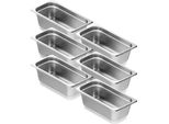 6 Contenitori Gastronorm In Acciaio Inox 1/3 - Teglie Per Hotel 326X177X99 Mm - Forniture Per La Ristorazione - Accessori Per La Cucina