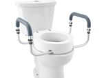 Sedile Rialzato Per Wc Alto 88,9 Mm - Portata 136 Kg - Wc Rotondi Standard - Corrimano In Alluminio - Bracciolo In Eva - Per Anziani, Disabili, Pazienti E Donne In Gravidanza - Medici Professionisti