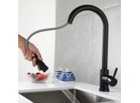 Rubinetto In Acciaio Inox Con Sensore Tattile Da Cucina Rubinetto Rotante Da Cucina Caldo E Freddo - Nero