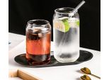 Lattina Di Cola In Vetro Trasparente Tazza Di Vetro Resistente Al Calore Tazza Di Bevanda Fredda Tazza Di Caffè Bevanda Succo Di Latte - 380 Ml
