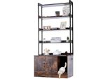 Armadietto Per Gatti Con Lettiera - Ripiano A 4 Livelli 850X490X1836Mm - Casa Per Gatti - Stabile E Salvaspazio - Per Soggiorni - 68Kg