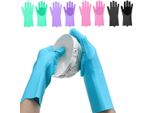 1 Paio Di Guanti Magici In Silicone Per Lavare I Piatti Spugna Di Gomma Per Lavare I Piatti Strumento Di Pulizia Per La Cucina - Blu