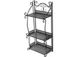 Rack Di Stoccaggio A 3/4 Strati Per La Casa, Il Bagno, La Doccia, La Cucina, Il Supporto Per La Vasca Da Bagno E L'organizzatore - Nero 3 Livelli