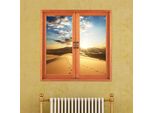 Deserto 3D Artificiale Vista Finestra 3D Decalcomanie Murali Sole Set Camera Pag Adesivo Casa Decorazione Murale Regalo
