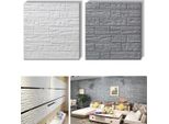 70X77Cm 3D Brick Wall Sticker Wallpaper Decor Schiuma Impermeabile Wall Cover Carta Da Parati Fai Da Te - 5 Pezzi Grigio