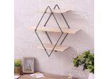 Unità Da Parete A Rombo Retro Wood Industrial Style Metal Shelf Rack Storage Nero Net