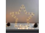 Stella In Metallo Con Illuminazione - Circa 34 Cm / 35 Led - Decorazione Natalizia