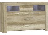 Cassettiera SK155 Mobile Credenza 2 Ante Mobile In Legno Mdf 4 Cassetti