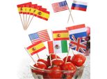 Honana 50 Stk/Lot Mini Bandiera Frutta Stuzzicadenti Carta Bandiera Cibo Picks Kuchen Zahnstocher Cupcake Frutta Bastoni Mondo-Cup Party Dekoration - Russa