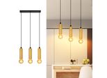 Zmh Lampada A Sospensione Oro 3 Fiamme Lampada A Sospensione Tavolo Da Pranzo E27 Lampada Sala Da Pranzo Industriale Metallo Lampada Cucina Appesa Lampada Soggiorno Camera Da Letto Cucina Senza Lampadina