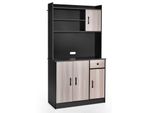 Costway Mobile Da Cucina Alto 180 Cm Con Stazione Di Ricarica Integrata, Credenza Buffet Con Piano, Piano Di Lavoro, Cassetto, 4 Ripiani Regolabili