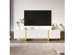 Mobile Tv Abrihome 190 Cm, Tavolo Basso Tv Con 3 Ante E 2 Cassetti