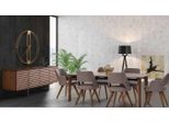 Sala Da Pranzo Moderna Set Credenza 6X Sedia Con Tavolo Da Pranzo Design Di Lusso Set