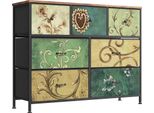 Fortuna Lai Cassettiera A 7 Cassetti BohéMien Con Piano In Legno Cassetti In Tessuto Struttura In Metallo Cassettiera A Torre Organizer Per Soggiorno Cameretta Camera Da Letto Corridoio