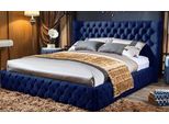 Letti Chesterfield Design Letto Matrimoniale Mobili Tappezzeria Tessile Blu 180X200 Letto Nuovo