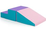 Costway 2 Tlg. Blocchi Da Costruzione In Schiuma Per Bambini, Blocchi Da Costruzione Morbidi Per Giocare E Arrampicarsi, Blocchi Da Costruzione Giganti In Schiuma Rosa
