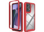 Custodia Per Motorola Moto G Stylus 5G (2024), Copertura Posteriore Trasparente Ibrida, Paraurti Robusto In Tpu, Custodia Antiurto Rossa