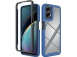 Custodia Per Motorola Moto G (2024), Copertura Posteriore Trasparente Ibrida, Paraurti In Tpu Robusto, Custodia Antiurto Blu Reale