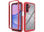 Custodia Per Samsung Galaxy A16 5G/4G, Copertura Posteriore Trasparente Ibrida, Robusto Paraurti In Tpu, Custodia Antiurto Rossa