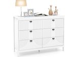 Cassettiera A 6 Cassetti Costway, Cassettiera Moderna A 6 Cassetti, Mobile Contenitore Con Protezione Antiribaltamento, Credenza A Buffet, Mobile Laterale A 3 Livelli