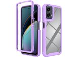 Custodia Per Motorola Moto G (2024), Copertura Posteriore Trasparente Ibrida, Paraurti In Tpu Robusto, Custodia Antiurto Viola