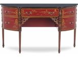Casa Padrino Cassettiera Barocca Con Piano In Marmo Rosso / Marrone / Oro / Nero 145 Cm