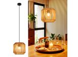 Zmh Lampada A Sospensione Tavolo Da Pranzo Lampada A Sospensione Vintage Lampada A Sospensione Sala Da Pranzo Rattan Tavolo Da Pranzo Lampada 1 Fiamma Lanterna Design E27 Lampada A Sospensione Per Camera Da Letto Letto Soggiorno Corridoio (Lampadina Non Inclusa)