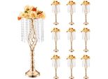 Portafiori D'oro 55 Cm - Set Di 10 - Vaso Di Fiori Moderno Per Decorazioni Di Matrimonio - Vasi Eleganti Per Eventi E Celebrazioni