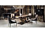 Set 8Pcs Tavolo Da Pranzo 4Xsedie Credenza Specchio Vetrina Soggiorno Lusso Moderno Nuovo
