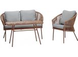 Set Di Divani Divano A 2 Posti In Rattan Moderno Marrone Poltrona Tavolino Da Caffè