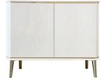 Mobile Tv Basso Di Lusso Bianco Soggiorno Design Moderno Legno Arredo Vetro Nuovo