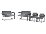 Set Di Divani Poltrona A 2 Posti Divani In Pelle Nera Divano Moderno In Pelle Acciaio Inox