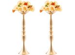 Portafiori Oro 24X 50 Cm - Vaso Da Fiori Moderno - Decorazione Per Matrimoni - Vasi Eleganti Per Occasioni Speciali