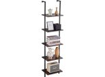 Scaffale Galleggiante Industriale - Scaffale A Parete Con 5 Livelli - 40X30Cm - Nero - Robusto Scaffale Tubolare Per Riporre E Decorare
