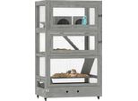 Gabbia Per Criceti Nani In Legno Pawhut, 65 X 45 X 109 Cm Gabbia Per Roditori Con Capanne, Dondolo, Paletta, Ciotole Per Il Cibo, Gabbia Per Piccoli Animali A 4 Livelli Con Serratura, Rampe, Rotelle, Grigio