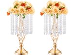 Portafiori D'oro 20X 43 Cm - Vaso Di Fiori Moderno - Decorazione Per Matrimoni - Vasi Alla Moda