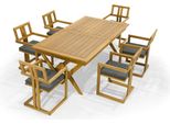 Mobili Da Giardino Marrone Scuro Tavolo Da Pranzo In Legno Di Design 6X Sedie Imbottite 7Pcs